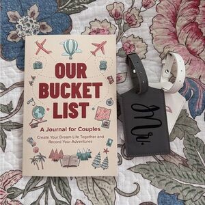 Couples Bucket List Journal and Luggage Tags NWOT